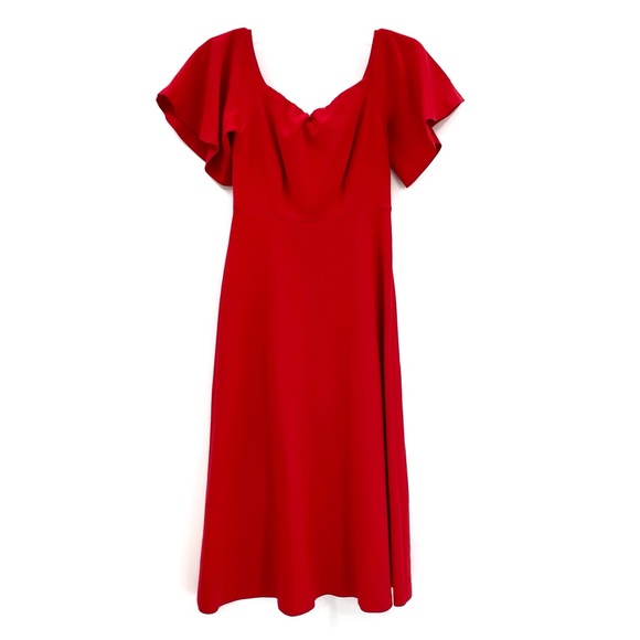 ZARA OFF THE SHOULDER MIDI XS DRESS. - Picture 7 of 11